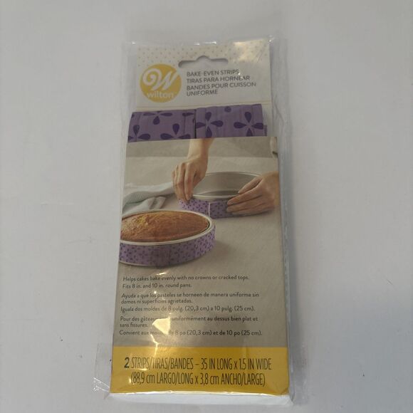 NEW Wilton 2 Pc. Bake-Even Strips 35"Long x 1.5" Wide ~Bake Moist, Level Cakes! - Picture 1 of 6